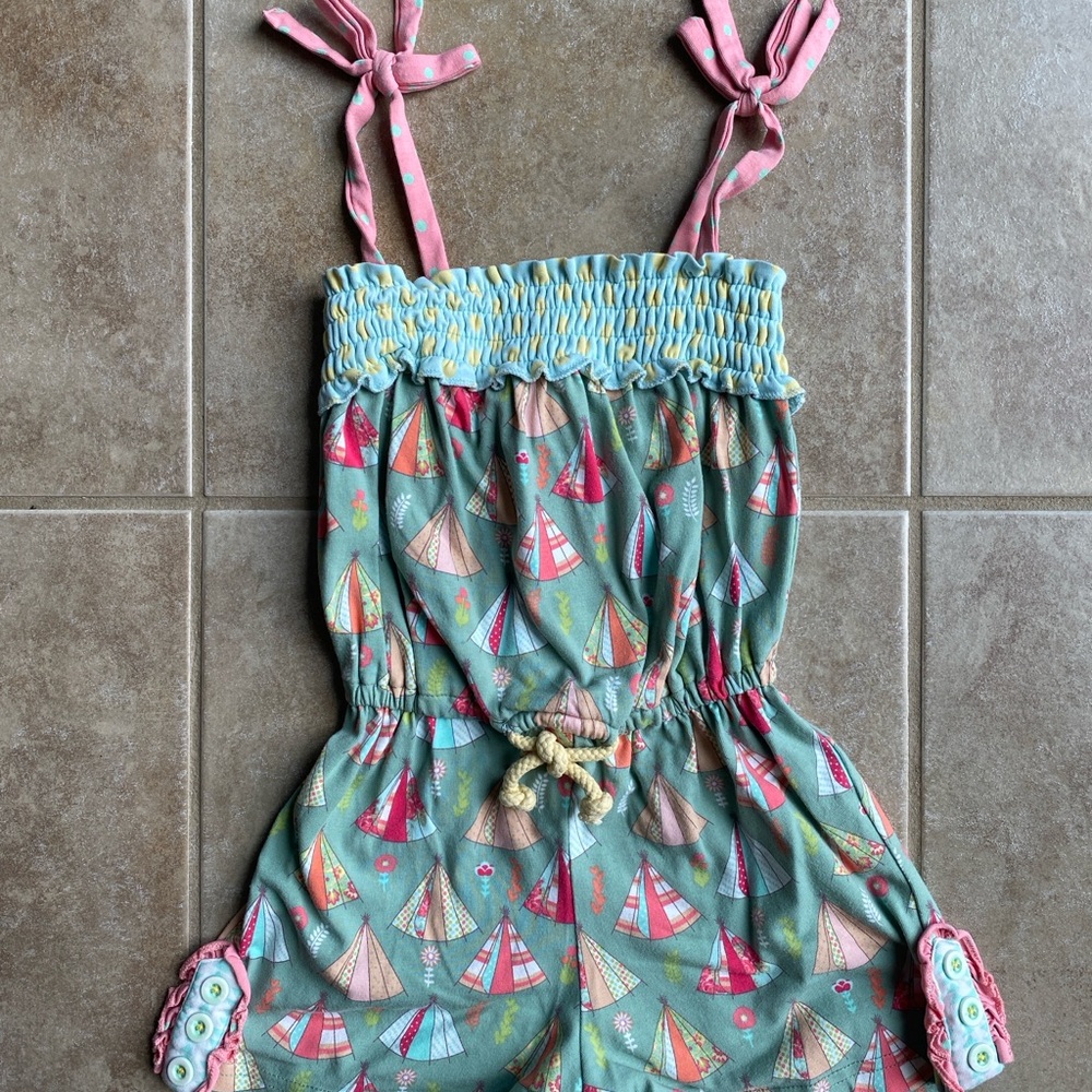 Matilda Jane Green and Pink Sailboat Romper